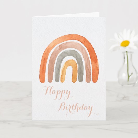 Pastel Rainbow | Happy Birthday Karte (Kleine Pflanze)