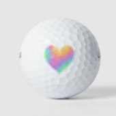 Pastel Rainbow Heart Golf Balls Golfball (Vorderseite)