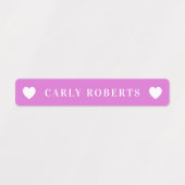 Pastel Rainbow Heart Kids Name Wasserdichte Labels Etiketten (Design 1)