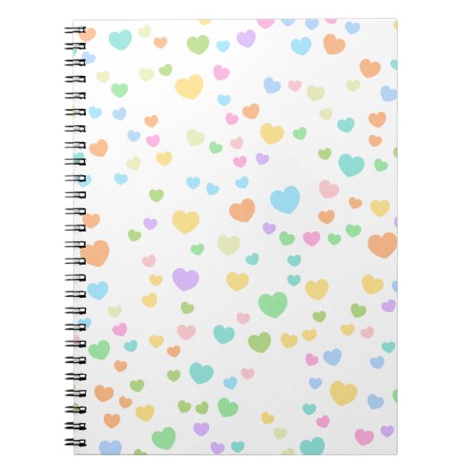 Pastel Rainbow Heart Pattern Art Notizblock (Vorderseite)