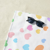 Pastel Rainbow Heart Pattern Art Strandtuch (Beispiel)