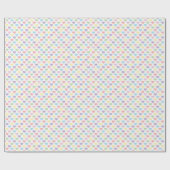Pastel Rainbow Heart Pattern Wrapping Paper Geschenkpapier (Flach)
