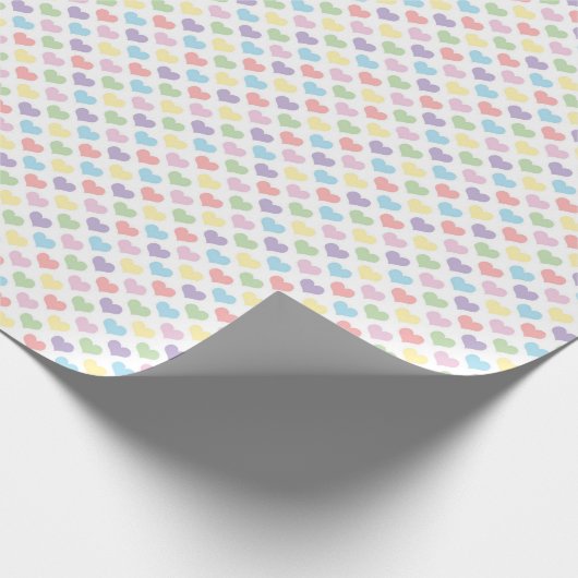 Pastel Rainbow Heart Pattern Wrapping Paper Geschenkpapier (Ecke)