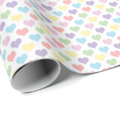 Pastel Rainbow Heart Pattern Wrapping Paper Geschenkpapier (Rolleneckpunkt)