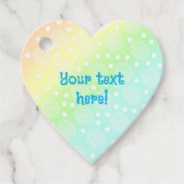 Pastel Rainbow Heart Shaped Favor Tags Geschenkanhänger