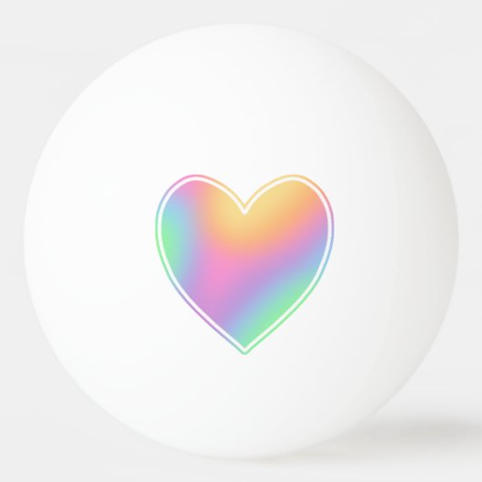 Pastel Rainbow Heart Tischtennisball (Vorderseite)