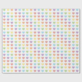Pastel Rainbow Hearts Geschenkpapier (Flach)