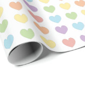 Pastel Rainbow Hearts Geschenkpapier (Rolleneckpunkt)