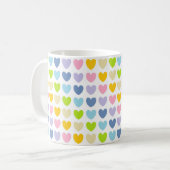 Pastel Rainbow Hearts Kaffeetasse (Vorderseite Links)