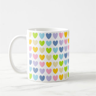 Pastel Rainbow Hearts Kaffeetasse