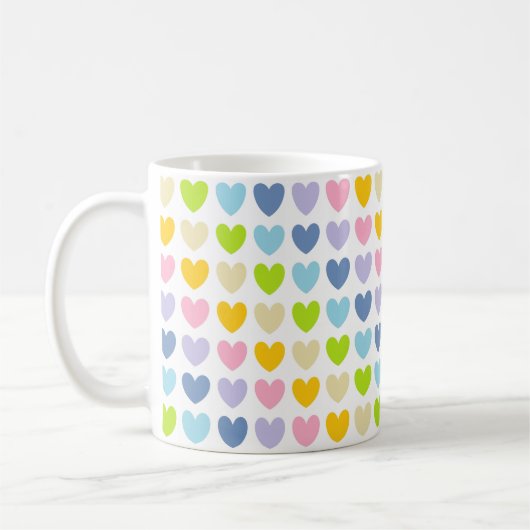 Pastel Rainbow Hearts Kaffeetasse (Links)
