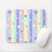 Pastel Rainbow Hearts Mousepad (Mit Mouse)