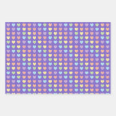 Pastel Rainbow Hearts Pattern Kids Geschenkpapier Set (Vorderseite 2)
