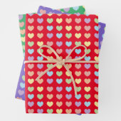 Pastel Rainbow Hearts Pattern Kids Geschenkpapier Set (Beispiel)