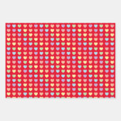 Pastel Rainbow Hearts Pattern Kids Geschenkpapier Set (Vorderseite)