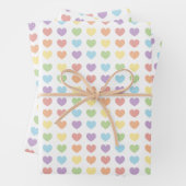 Pastel Rainbow Hearts Pattern Kids Geschenkpapier Set (Beispiel)