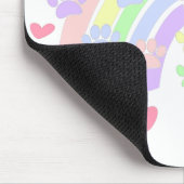 Pastel Rainbow Hearts und Dog Paw Prints Mousepad (Ecke)