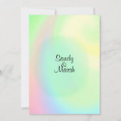 Pastel Rainbow Hochzeit Einladung mit Empfang (Rückseite)