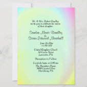 Pastel Rainbow Hochzeit Einladung mit Empfang (Vorderseite)