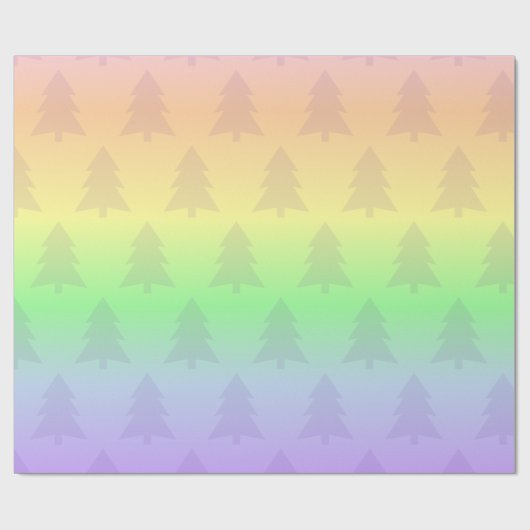 Pastel Rainbow Holiday Tree Geschenkpapier (Flach)
