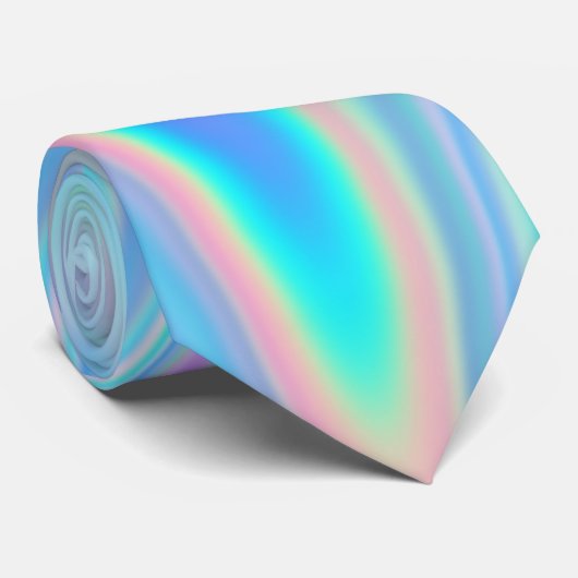 Pastel Rainbow Holograph Abstrakt Krawatte (Gerollt)