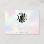 Pastel Rainbow Holographic Customer Danke Visitenkarte (Rückseite)