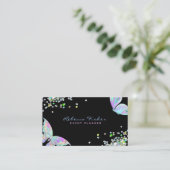 Pastel Rainbow Holographic Iridescent Butterfly Visitenkarte (Stehend Vorderseite)