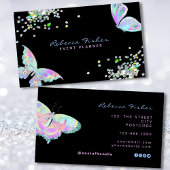 Pastel Rainbow Holographic Iridescent Butterfly Visitenkarte