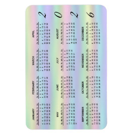 Pastel Rainbow Holographic | Kalender 2021 Magnet