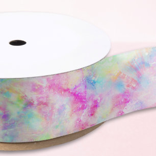 Pastel Rainbow Holographische Gefärbte Krawatte Ga Satinband