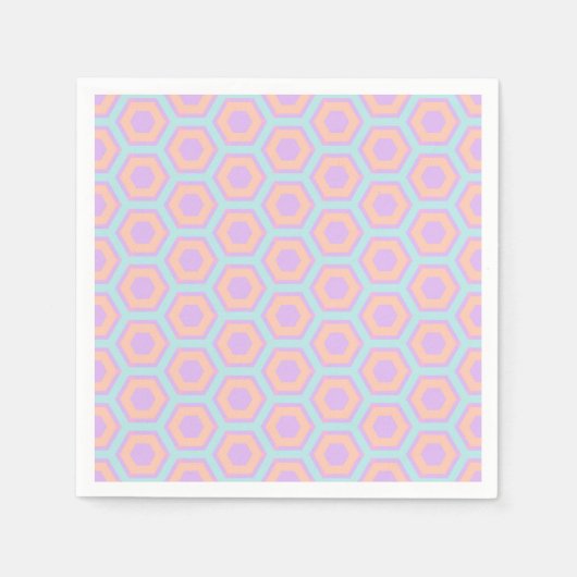 Pastel Rainbow Honeycomb Hexagon Découpage Napkins Serviette (Vorderseite)