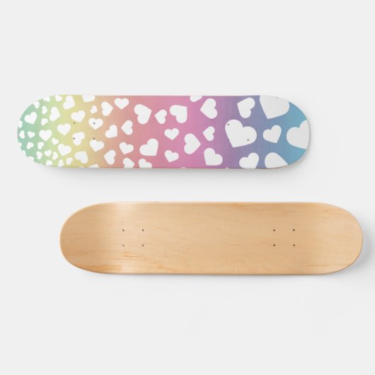 Pastel Rainbow hört für sie Skateboard (Horizontal)