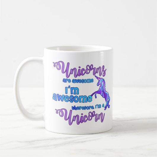 Pastel Rainbow I bin ein Einhorn Kaffeetasse (Links)
