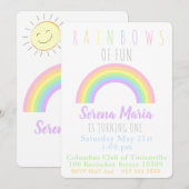 Pastel Rainbow Invitation Einladung (Vorne/Hinten)