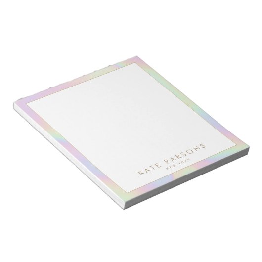 Pastel Rainbow Iridescent Notepad Notizblock (angewinkelt)