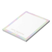 Pastel Rainbow Iridescent Notepad Notizblock (Rotiert)