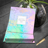 Pastel Rainbow Islands Abstrakt ID798 Quadratische Visitenkarte