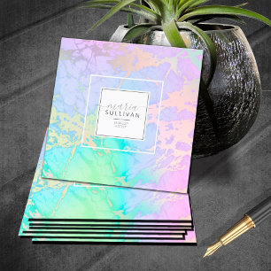 Pastel Rainbow Islands Abstrakt ID798 Quadratische Visitenkarte