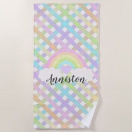 Pastel Rainbow Kariert Strandtuch