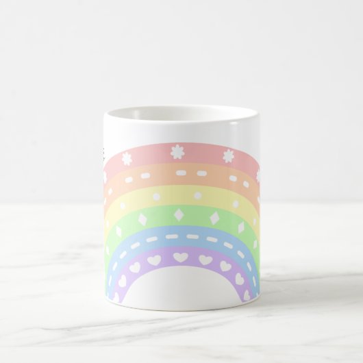 Pastel Rainbow Kids Name Tasse - Mädchen Personali (Mittel)