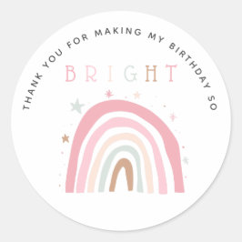 Pastel Rainbow Kindergeburtstag So hell Gefallen Runder Aufkleber