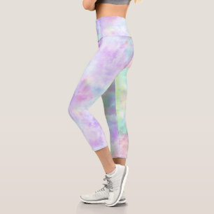 Pastel Rainbow Krawatte-Dye Aquarellmalerei Capri Leggings