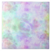 Pastel Rainbow Krawatte-Dye Aquarellmalerei Fliese (Vorderseite)