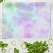 Pastel Rainbow Krawatte-Dye Aquarellmalerei Geschirrtuch (Gefaltet)