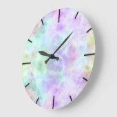 Pastel Rainbow Krawatte-Dye Aquarellmalerei Große Wanduhr (Winkel)