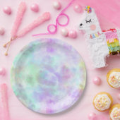 Pastel Rainbow Krawatte-Dye Aquarellmalerei Pappteller (Party)