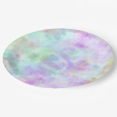 Pastel Rainbow Krawatte-Dye Aquarellmalerei Pappteller (Schrägansicht)