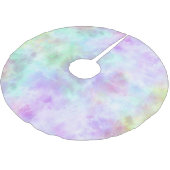 Pastel Rainbow Krawatte-Dye Aquarellmalerei Polyester Weihnachtsbaumdecke (Schrägansicht)
