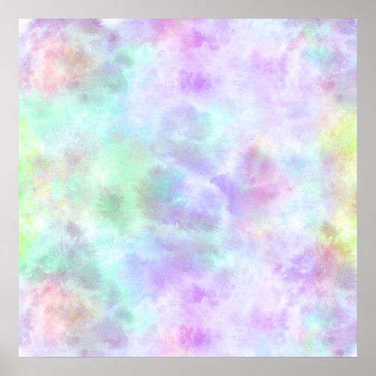 Pastel Rainbow Krawatte-Dye Aquarellmalerei Poster (Vorne)