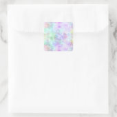 Pastel Rainbow Krawatte-Dye Aquarellmalerei Quadratischer Aufkleber (Tasche)
